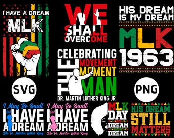 MLK Day Svg Png Bundle, Martin Luther King Svg, MLK Day Png, Black History Month Svg, Martin Luther King Png, African American Sublimation
