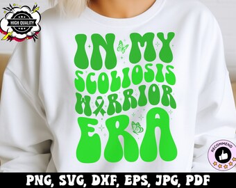 Era Scoliosis Awareness Svg Png, In My Scoliosis Warrior Era Svg Cricut, Retro Scoliosis Awareness Groovy Png Sublimation Design