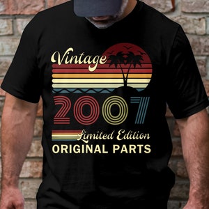 Vintage 17th Birthday Svg Png, Limited Edition Birthday Svg, 17 Years Old Svg, Born In 2007 Cricut Svg Png Sublimation Designs