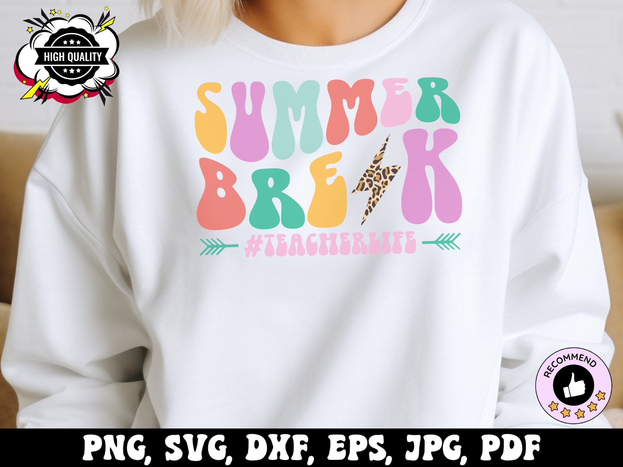 Summer Break Teacher Svg Png, Retro Teacher Summer Svg Cricut File