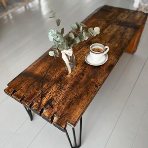 Tavolino da caffè in legno massello moderno stile fattoria tavolino per soggiorno piccolo tavolo centrale con design in legno mobili rustici per la decorazione domestica