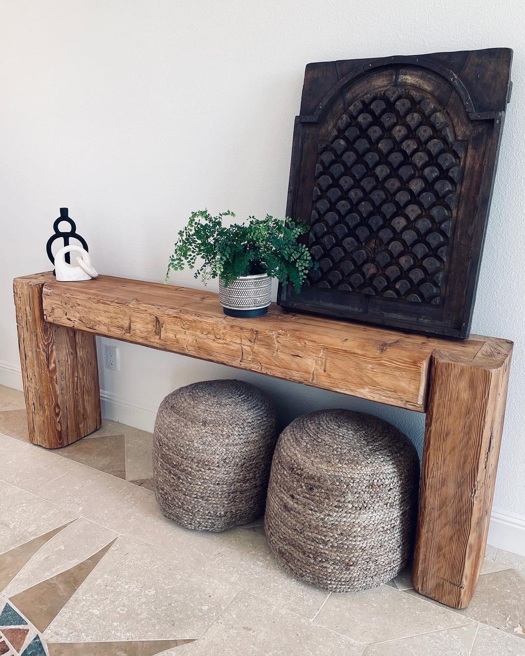 Rustic Beam Console Old Beam Console Table Unique Old Wood Rustic Style Table Loft Organic ...