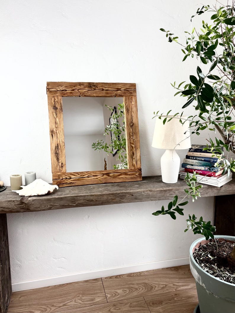 Rustic Reclaimed Wood Mirror Large Farmhouse Wall Mirror Wooden Frame ...