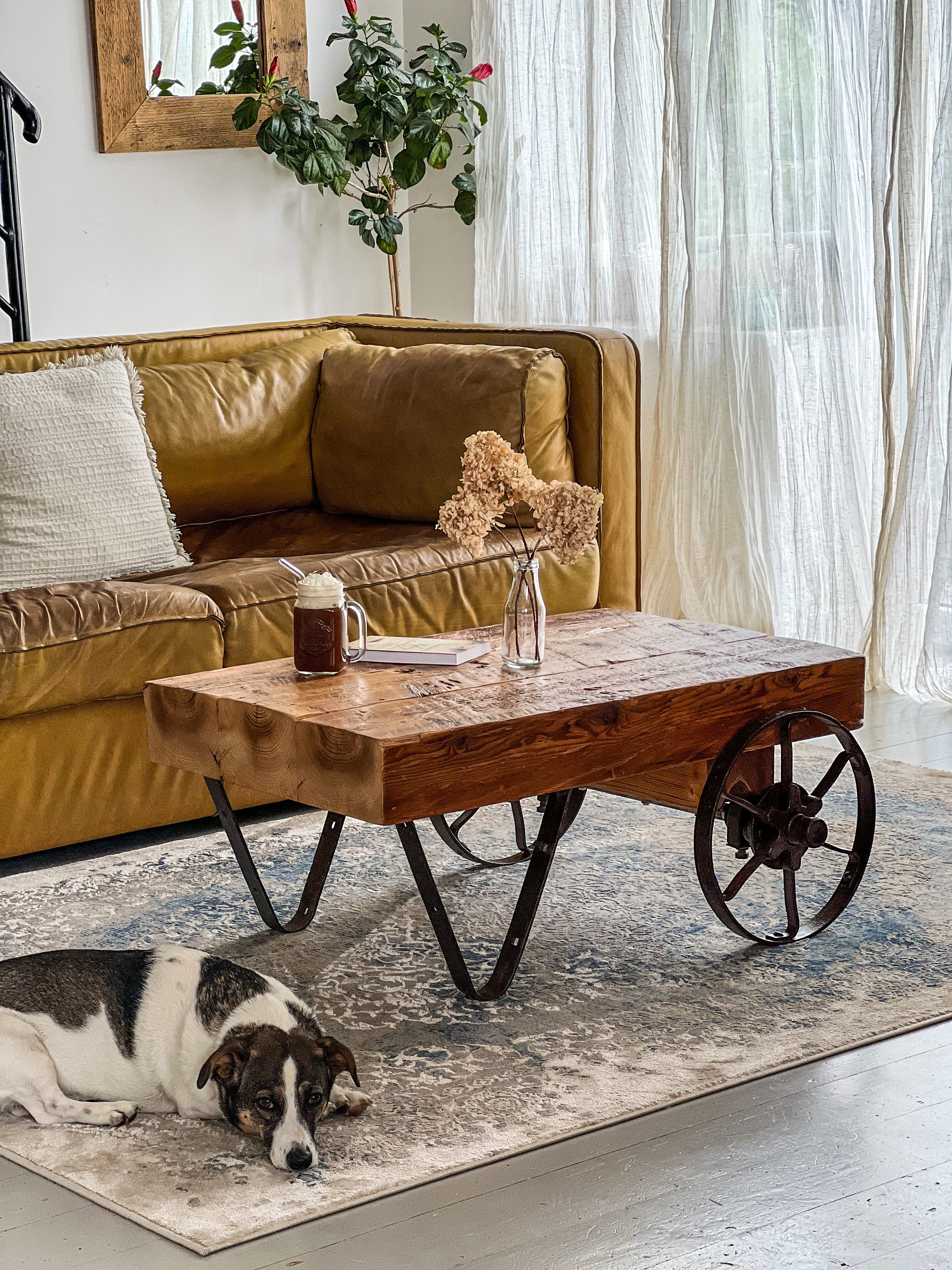 Coffee Table Made of an Old Industrial Cart Top Made of Old Wood, Recycled  Boards, Industrial Loft, Modern Farm House Style Unique Wood MFW - Etsy, image size:2250x3000