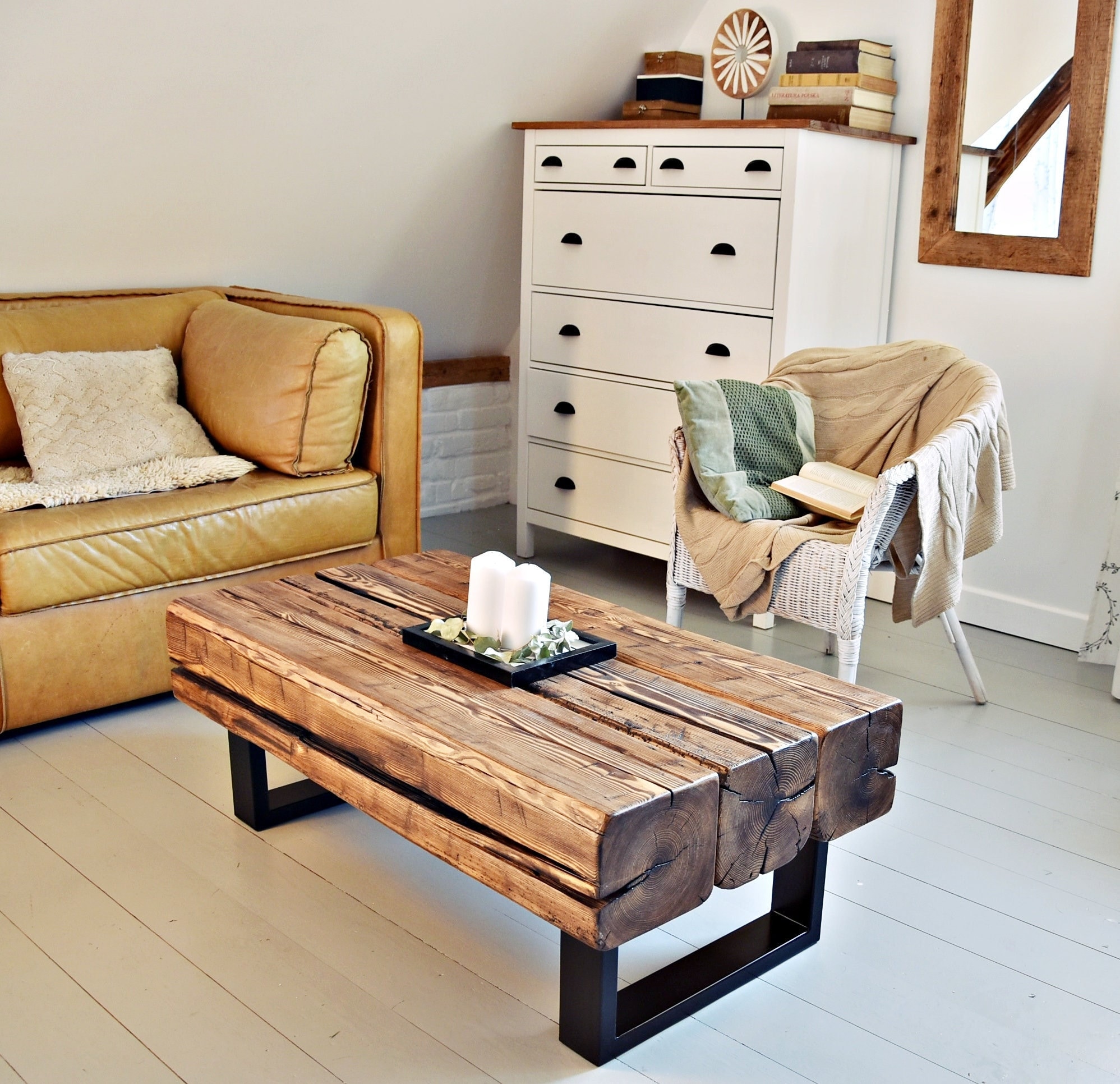 Reclaimed Wood Coffee Table – Rustic Industrial Coffee Table