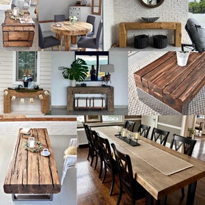 Dark Reclaimed Wood Side Table – Rustic Stump Table – Black Barn Beam Accent Table – Farmhouse Nightstand – Handmade Solid Wood End Table image 16