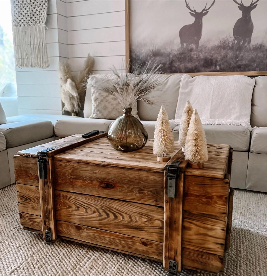 Vintage Military Chest Coffee Table – Army Storage Trunk Table