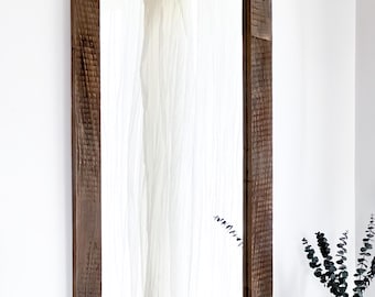 Rustic Reclaimed Wood Mirror – 100x60 cm | Handmade from Old Highland Cottage Timber | Modern Farmhouse | Wabi Sabi decor | raw frame IMF