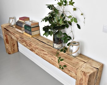 Old beam console table unique old wood rustic style table loft organic reclaimed barn wood entryway table natural rugged wood modern country