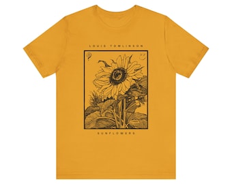 Sunflower Graphic Tee, Unisex Shirt, Summer Fashion, Louis Tomlinson Merch, Gift for Music Lovers, Casual Outfit