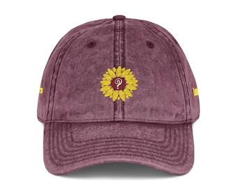 Zonnebloemen Louis Tomlinson vintage geborduurde papa-pet
