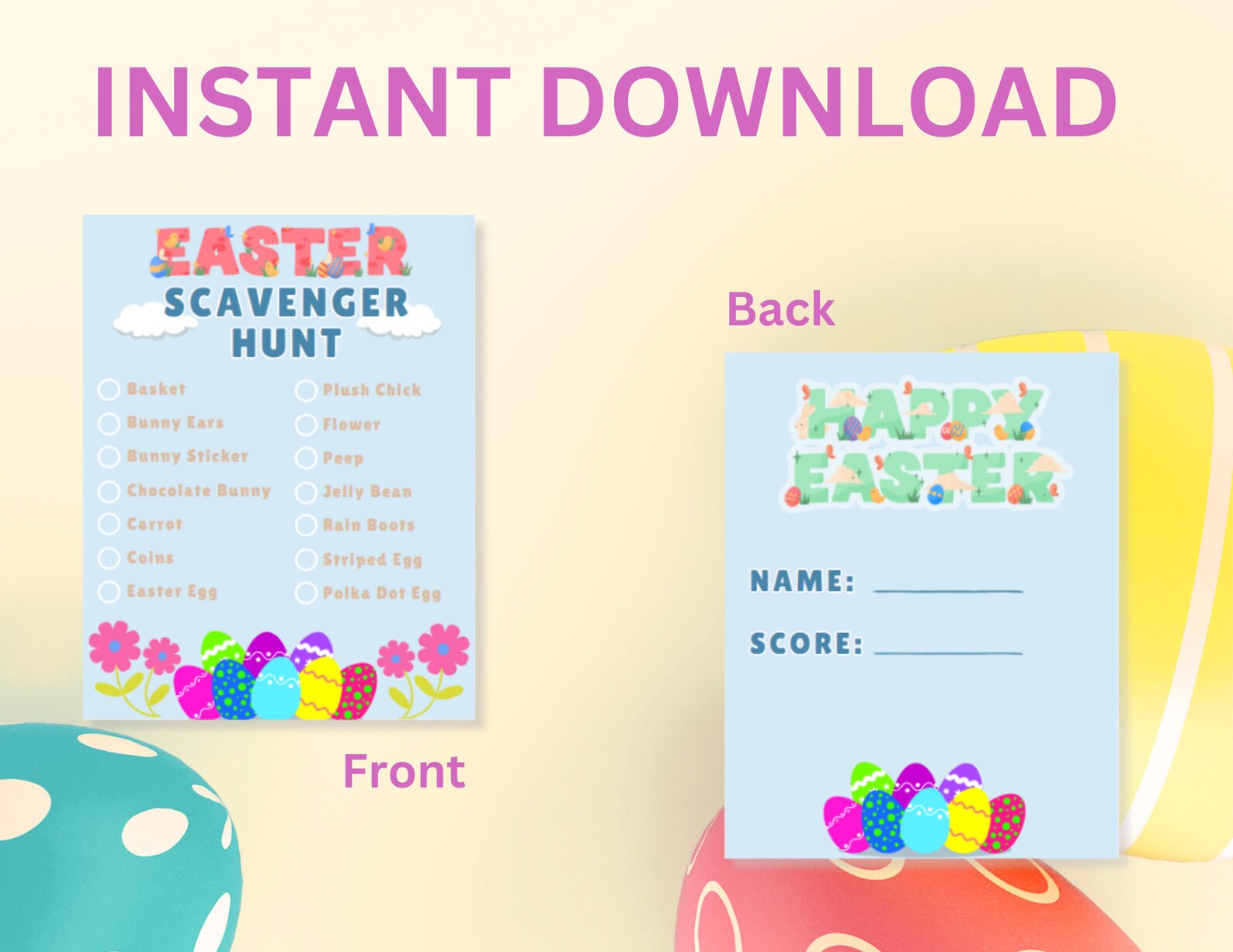 Easter Games Printable Easter Scavenger Hunt For Kids Digital Print