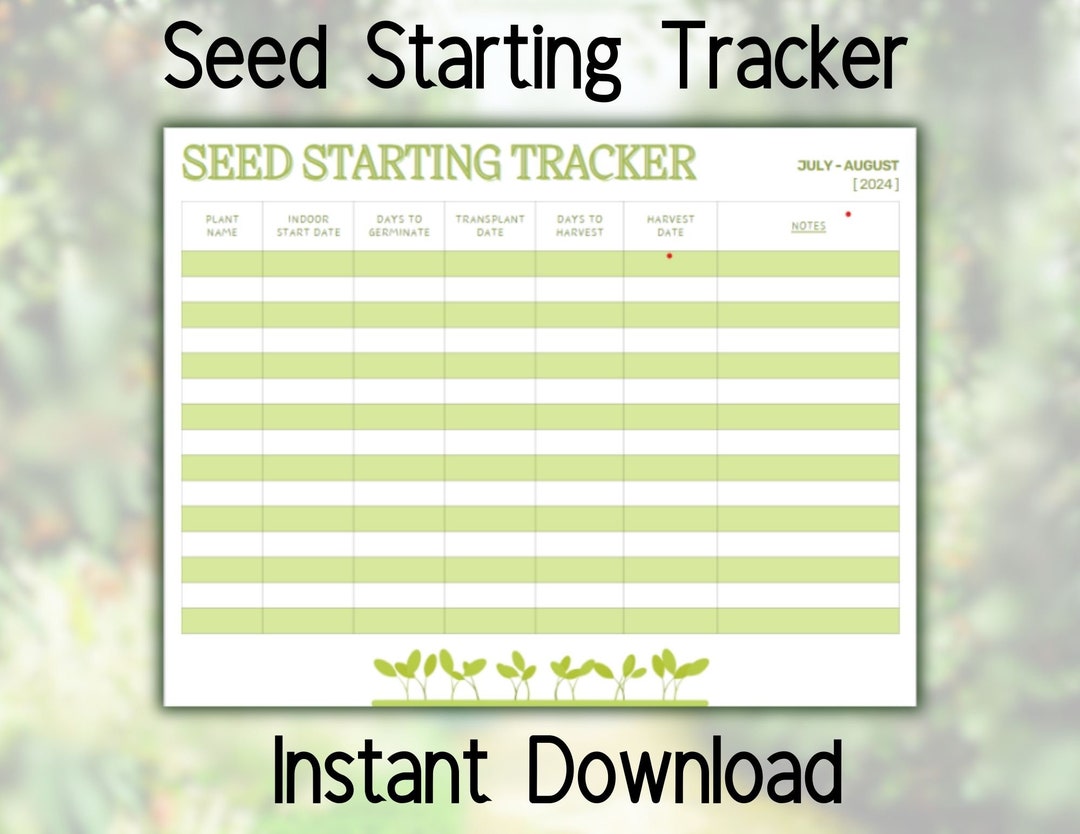 Garden Seed Starting Tracker - Garden Planning - Garden Planner - Etsy