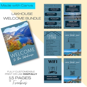 Lakehouse Welcome Book, Vacation Rental Welcome, Guidebook, Editable Template, Welcome Book, Rental Guide, Airbnb Welcome Book