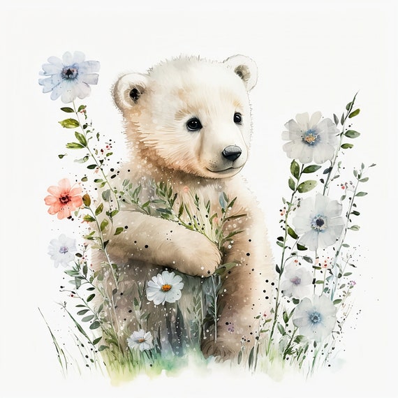 Water Color State, with flowers Kitchen Towel — Polar Bear Gifts