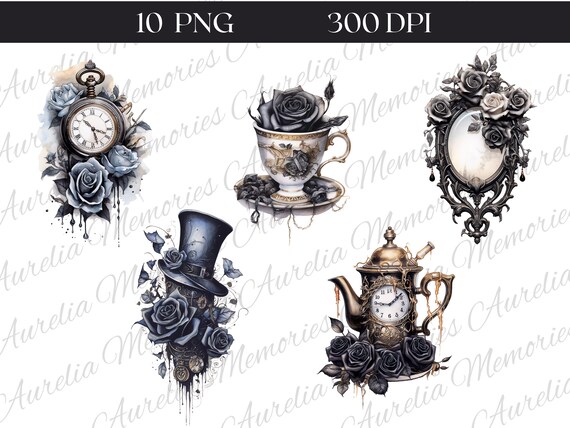 水彩ゴシック スチーム パンク クリップアート 10 PNG ファイルダーク