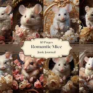 Ratón romántico papel Digital ratón mágico fondos Scrapbook papel diario rococó papel ratón diario Vintage papel imprimible