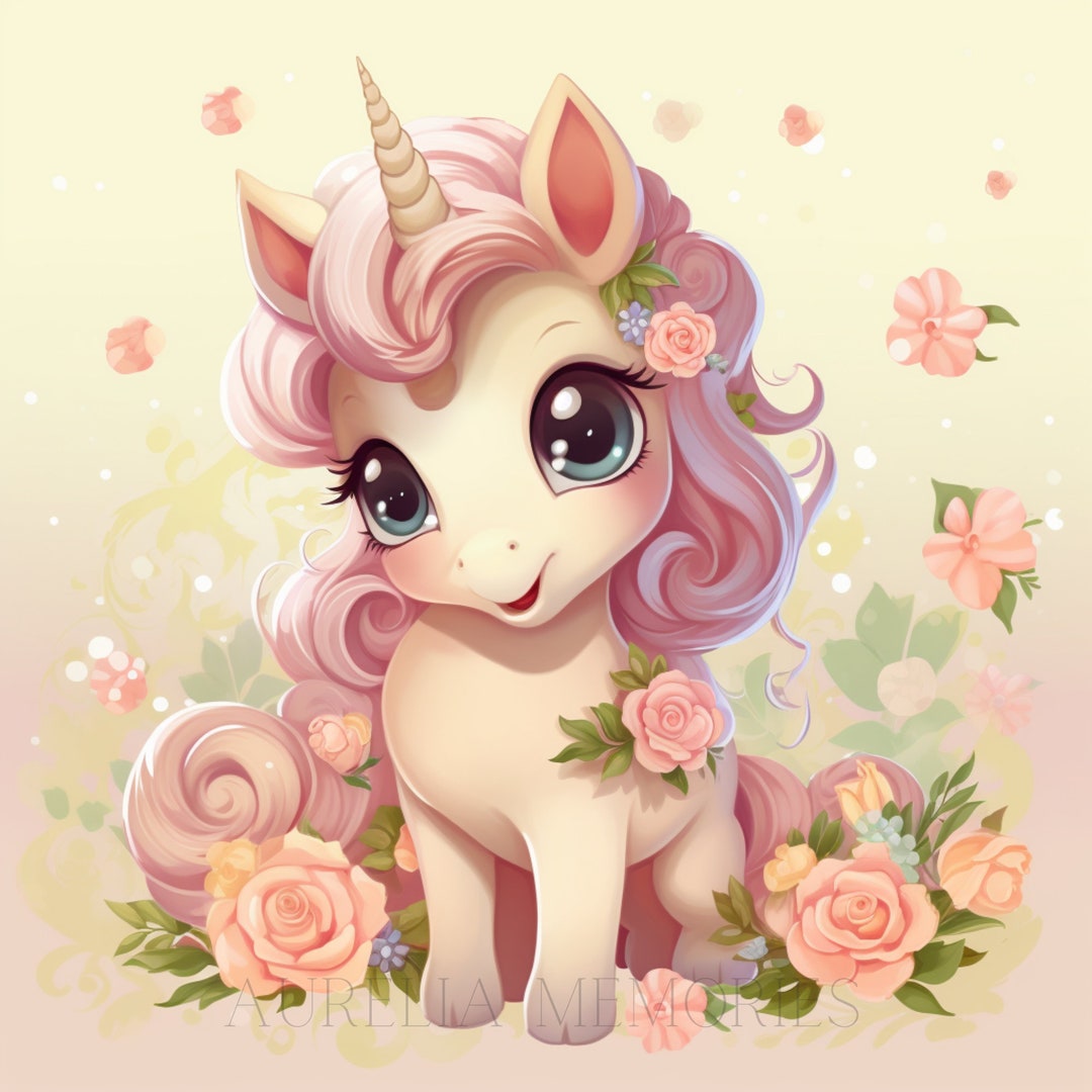 Unicorn Fantasy Clipart Nursery Decor Baby Unicorn Cute Baby Animal ...