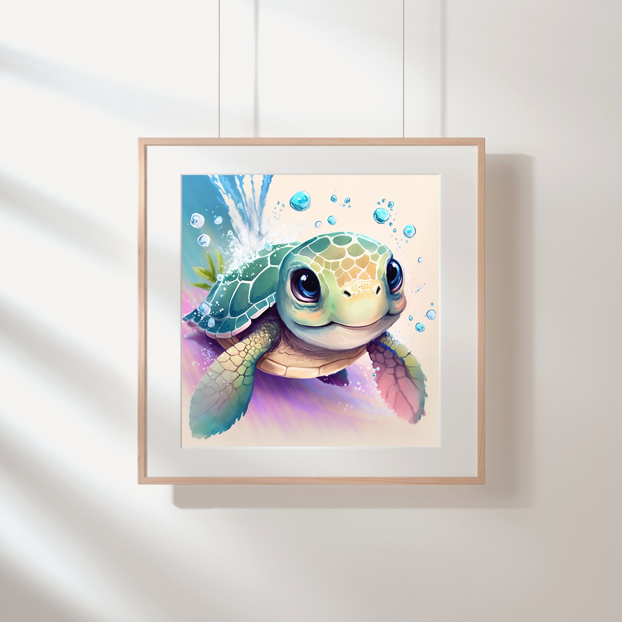 3er Set Poster Kinderzimmer Unterwasserwelt - Wal Schildkröte Aquarell Druck Für Babyzimmer Deko 30x40cm