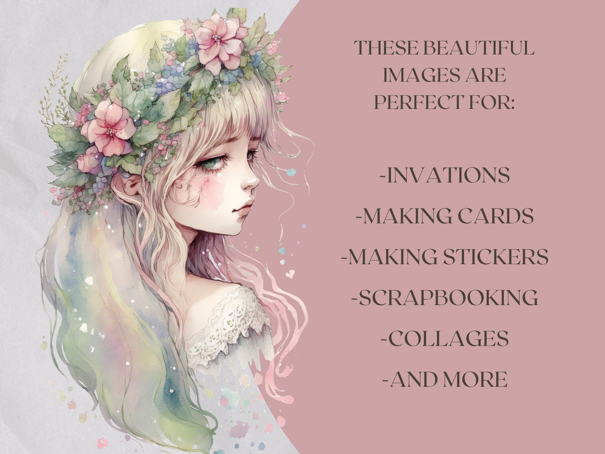 Fairy Tale Pastel Clipart Watercolor 9 PNG Files Fantasy Clipart ...