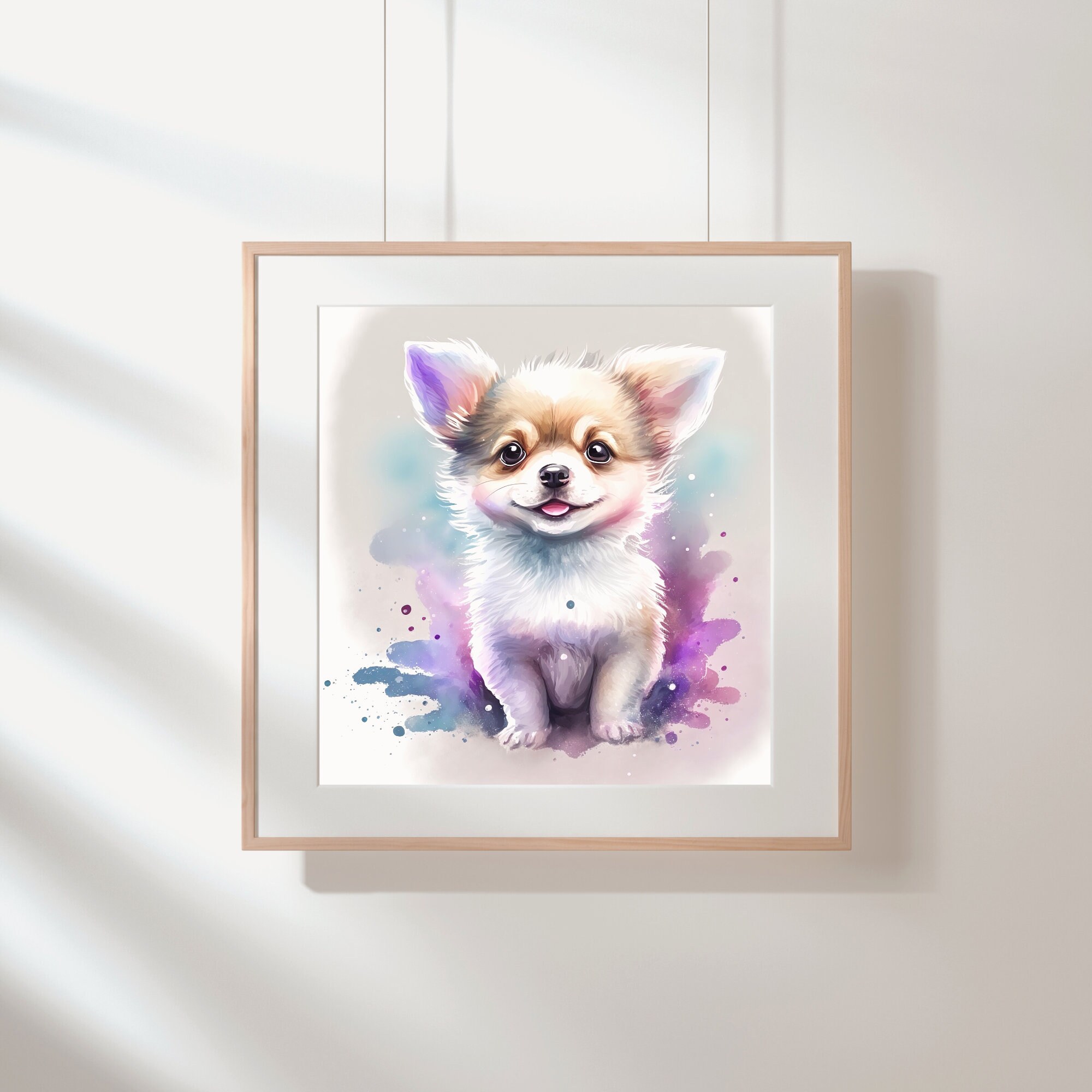 White Dog Watercolor Clipart Nursery Decor White Baby Dog Watercolor ...