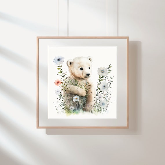 アクリル画　さすらうシロクマ シロクマくん (Polar bear cub) #dessin #inkpainting #sumie