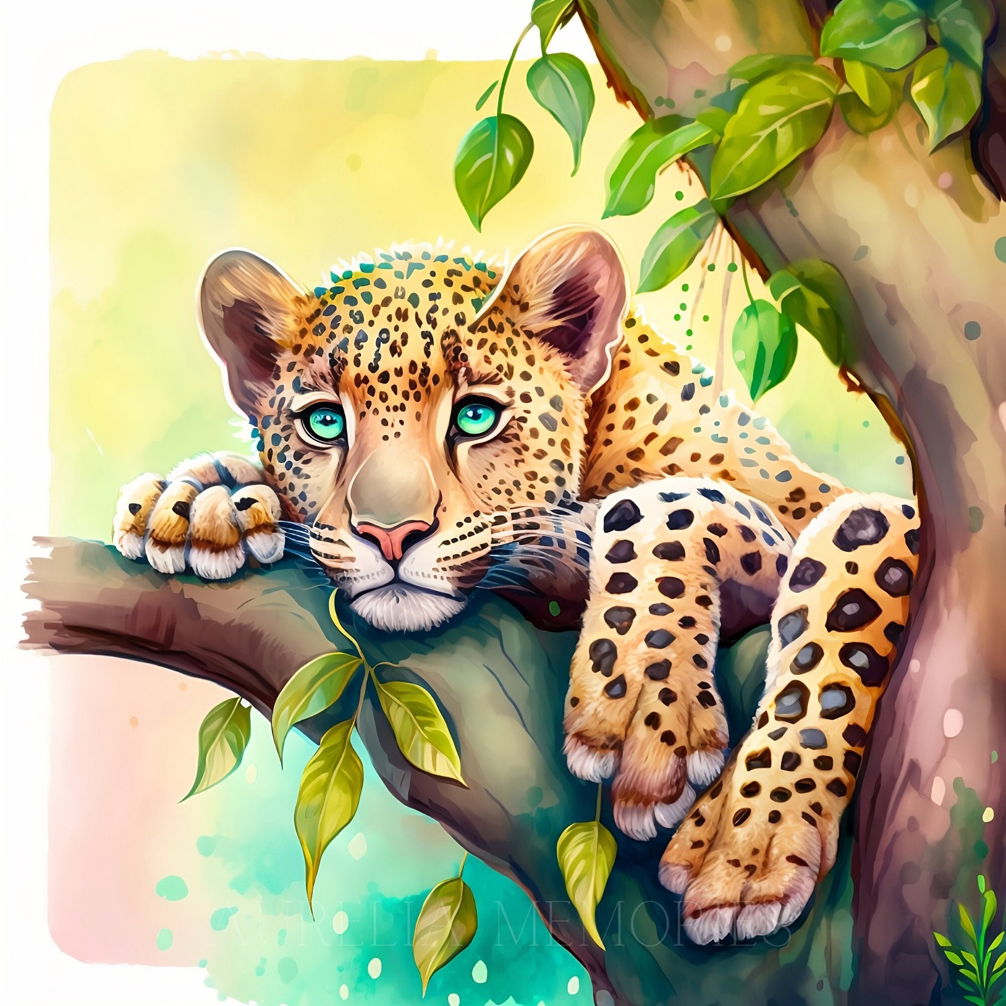 Leopard wildlife animals watercolor illustration 9373220 PNG