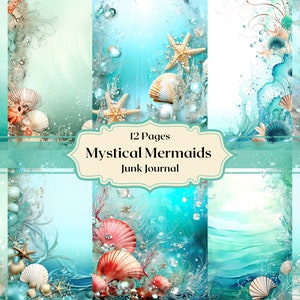 Mystiek Onderwater Digitaal Papier Diepzee Scrapbooking Papier Schelpen Journal Papier Oceaan Achtergronden Zeester Papier