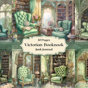 Victoriano pastel verde libro esquina papel digital biblioteca vintage scrapbooking rococó libro esquina basura diario papel Shabby Chic