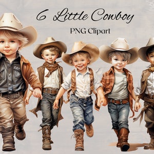 Kleiner Cowboy Aquarell Clipart 6 PNG Dateien Western Cowboy Niedlicher Cowboy png Cowboy Clipart Bundle Clipart - DIGITAL DOWNLOAD