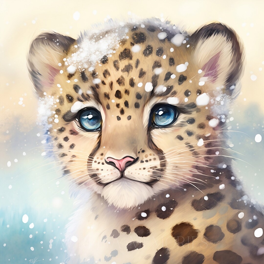 Snow Leopard Watercolor Clipart Nursery Decor Snow Leopard Watercolor Cute  Baby Animal Watercolor Clipart Christmas DIGITAL DOWNLOAD - Etsy