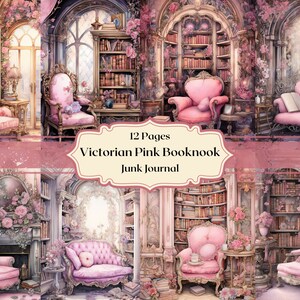 Victoriano Pastel rosa libro esquina papel Digital Vintage biblioteca Scrapbooking rococó libro esquina basura diario papel Shabby Chic