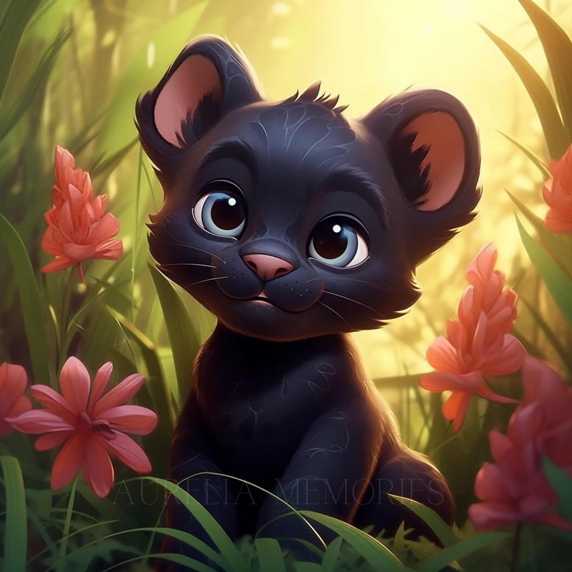 Black Panther Clipart Nursery Decor Baby Panther Cute Baby Animal Floral  Clipart Wall Decor Panther Illustration - DIGITAL DOWNLOAD - Etsy, image size:2000x2000