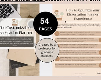 Dissertatieplanner: academische scriptie en onderzoeksproject (PDF) - Aanpasbaar