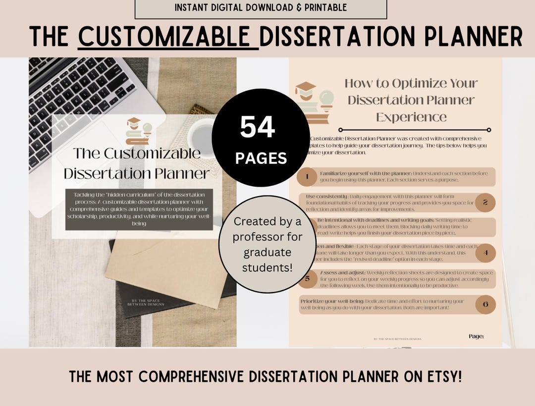 The Customizable Dissertation Planner; Academic Planner; Thesis Planner ...