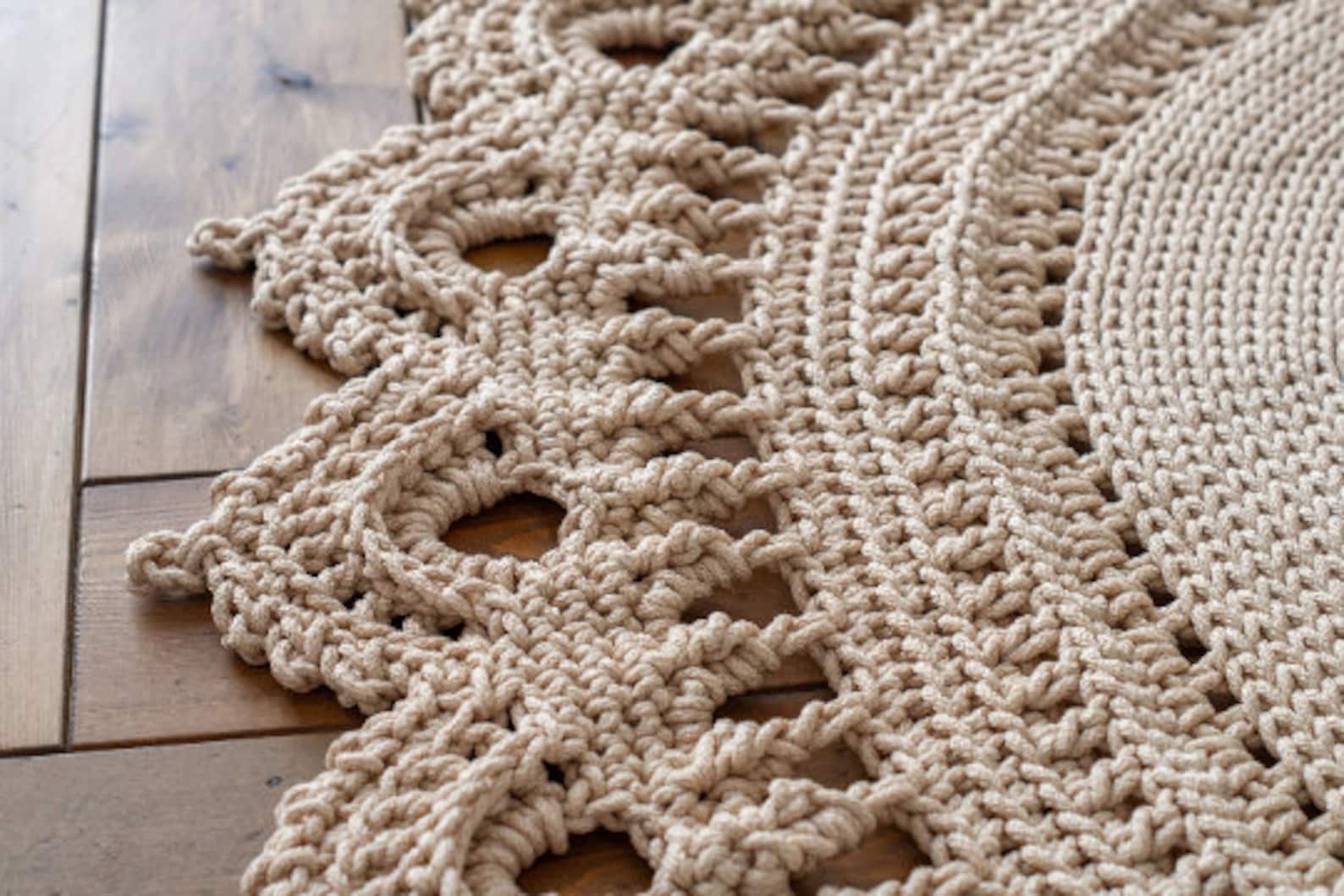 Crochet Rug Pattern Large Pattern Crochet Large Oval Rug From Cord. Text Description of Each Row ...
