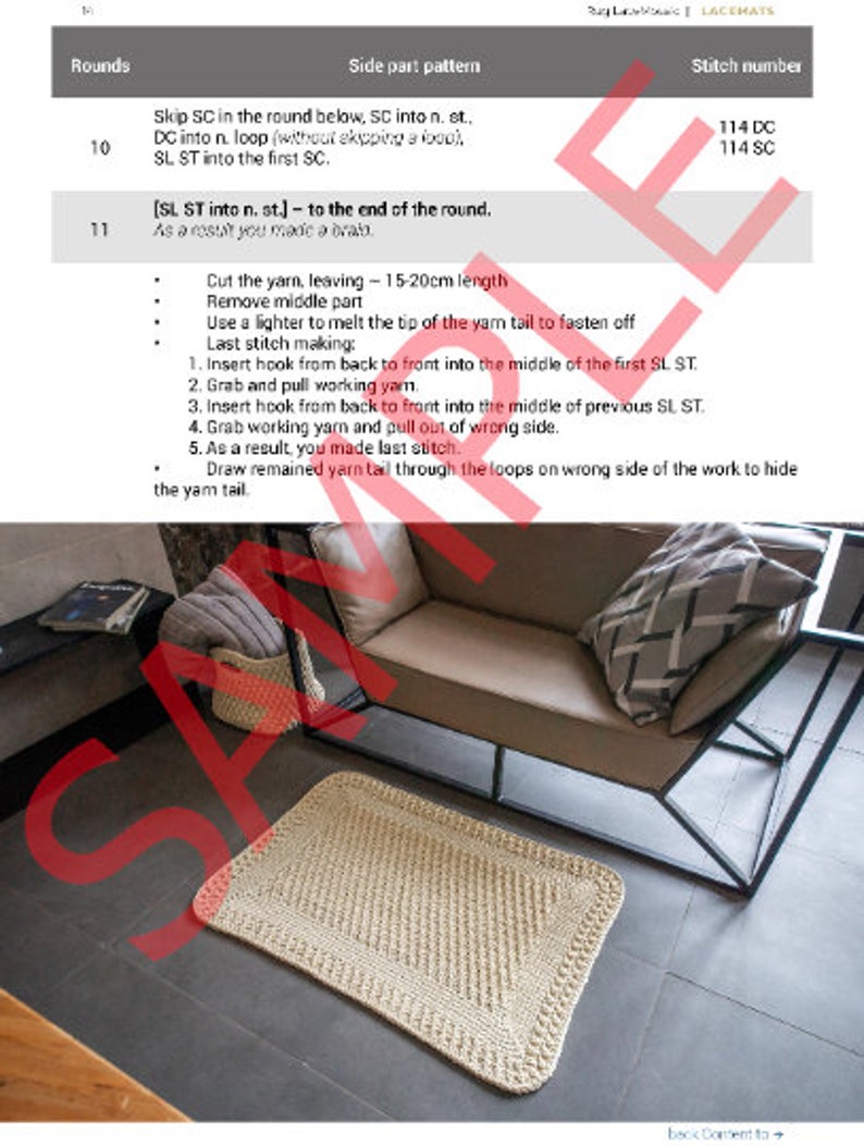 Crochet Pattern SET Square Basket & Rug, Crochet Basket Pattern ...