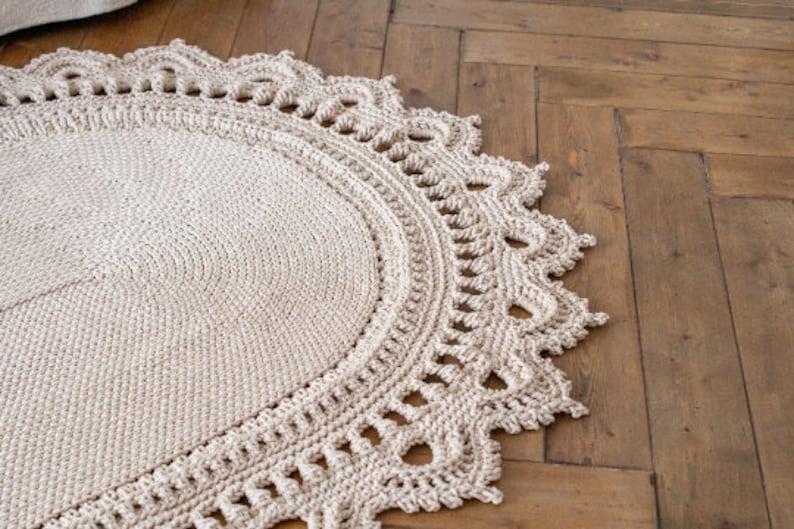 Pattern Crochet Large Oval Rug From Cord. Text Description of Each Row ...