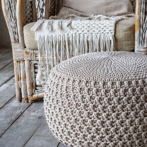 Crochet pattern SET Crochet Pouf & Round Rug, crochet pouf pattern, crochet round rug tutorial,For bathroom, bedroom, nursery or living room image 7
