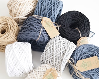 Polyester & cotton bag yarn 4mm,110 yards (100m) Macrame multicolour organic cord yarn for crochet Supplies Decor Crafts Knitting cord