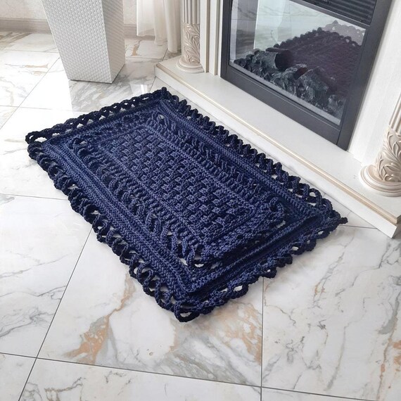 Pattern rug from cord or T-shirt Yarn,  crochet rug pattern, crochet home decor, rug crochet pattern with volume elements LacePie