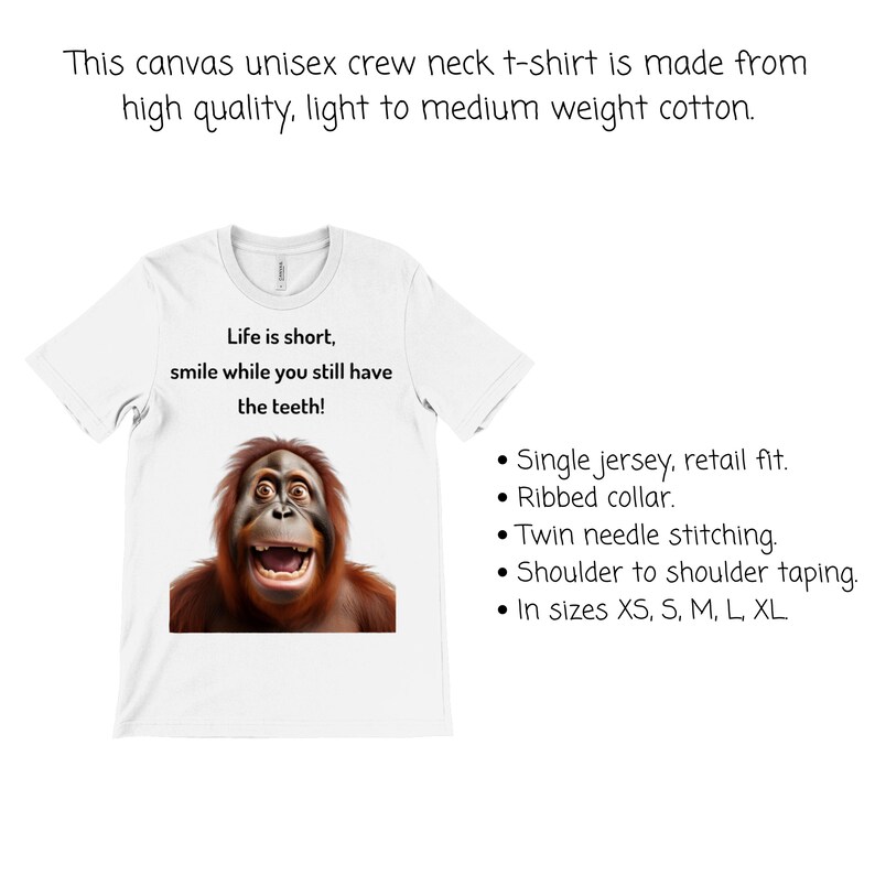 Funny Orangutan Smiling With Humorous Quote Life is Short Smile While