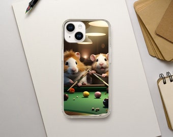 Hamster animal digital design iPhone clear case/cover for iPhones 14 13 12 11 7 8 SE X XR and XS perfect gift for her or him