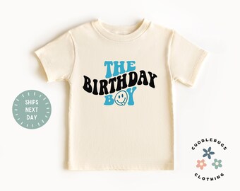 The Birthday Boy Toddler Shirt - Retro Birthday Boy Tee - Toddler Boy Birthday - Kids Natural Toddler Tee