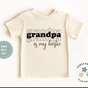 Grandpa Kids Shirt - Grandpa&#39;s Bestie - Father&#39;s Day Gift - Grandpa Gift - New Grandpa - Gift For Boy - Kids Gift Granpda - Gift For Grandpa
