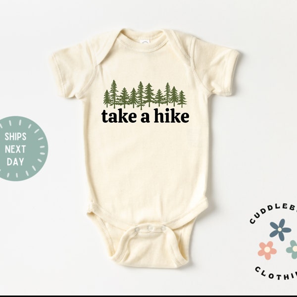 Take A Hike Baby Onesies® Bodysuit - Hiking Baby Bodysuit - Hiking Buddy  - Outdoor Lover - Nature Explore - Baby Shower - Natural Bodysuit
