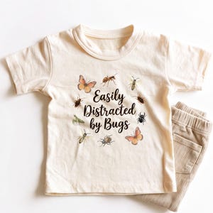 Easily Distracted by Bugs Kids Shirt - Funny Insect Lover Toddler Tee