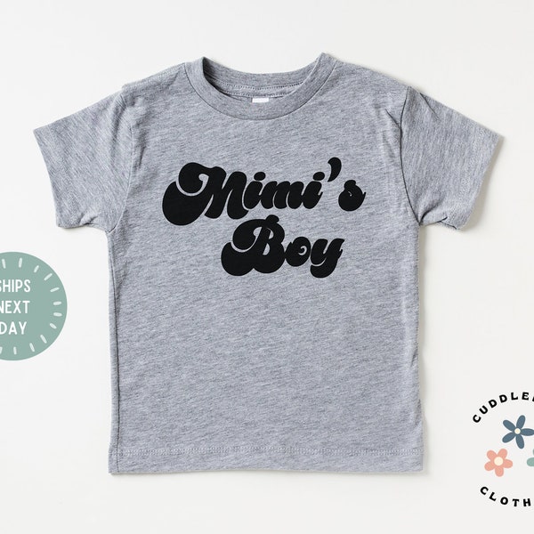Mimi's Boy Toddler Shirt - Retro Mimi's Boy Tee - Summer Shirt - Hipster Kid Tee - Cool Kid Shirt - Natural Kids Top
