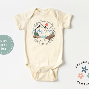 Adventure Awaits Let's Go Find It Baby Onesies® Bodysuit - Cute Adventure Outdoor Lover Camping Nature Explore Organic