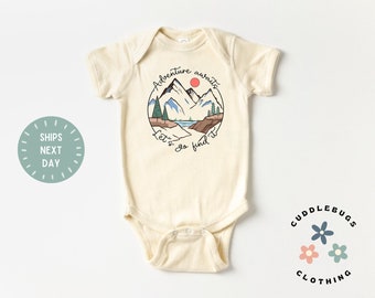 Adventure Awaits Let's Go Find It Baby Onesies® Bodysuit - Cute Adventure Outdoor Lover Camping Nature Explore Organic